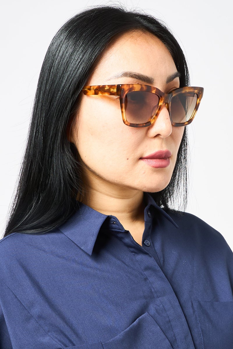 DKNY Women DK551S-5318-243 Cat Eye Sunglasses, Brown - Image 2