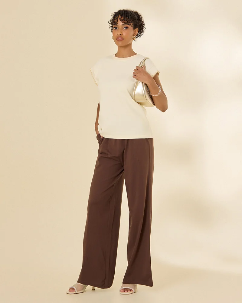 REDTAG Women Brown Wideleg Pants