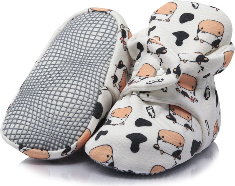 Ella Bonna Organic Cotton Baby Booties, Anti-Slip Sole, Cotton Newborn Slippers Home Nursery Shoes  - Image 1