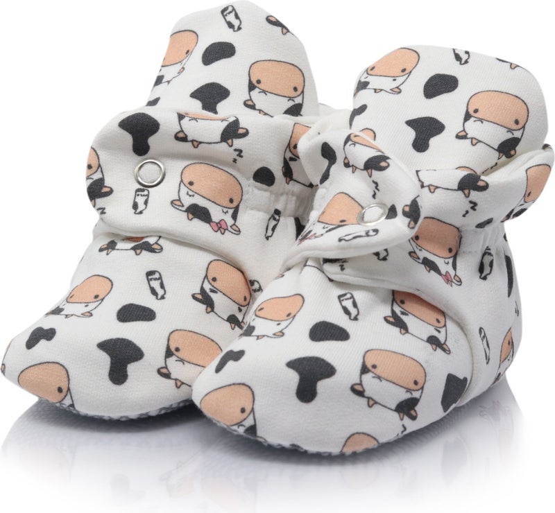 Ella Bonna Organic Cotton Baby Booties, Anti-Slip Sole, Cotton Newborn Slippers Home Nursery Shoes  - Image 4