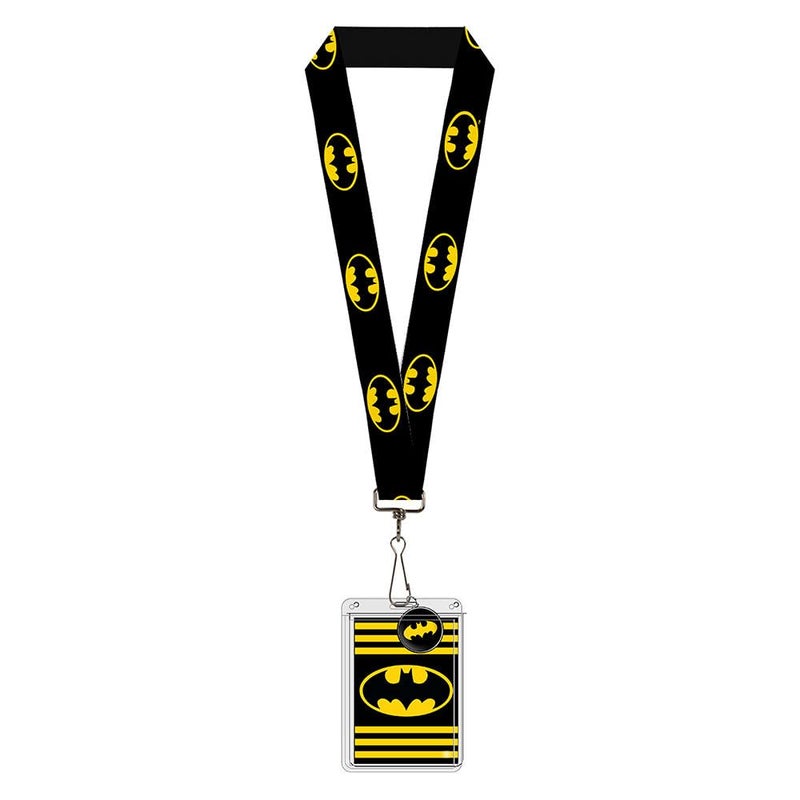 Buckle Down DC Comics Lanyard, Badge Holder Charm, Batman Bat Shield Black Yellow, Elastic - Image 5