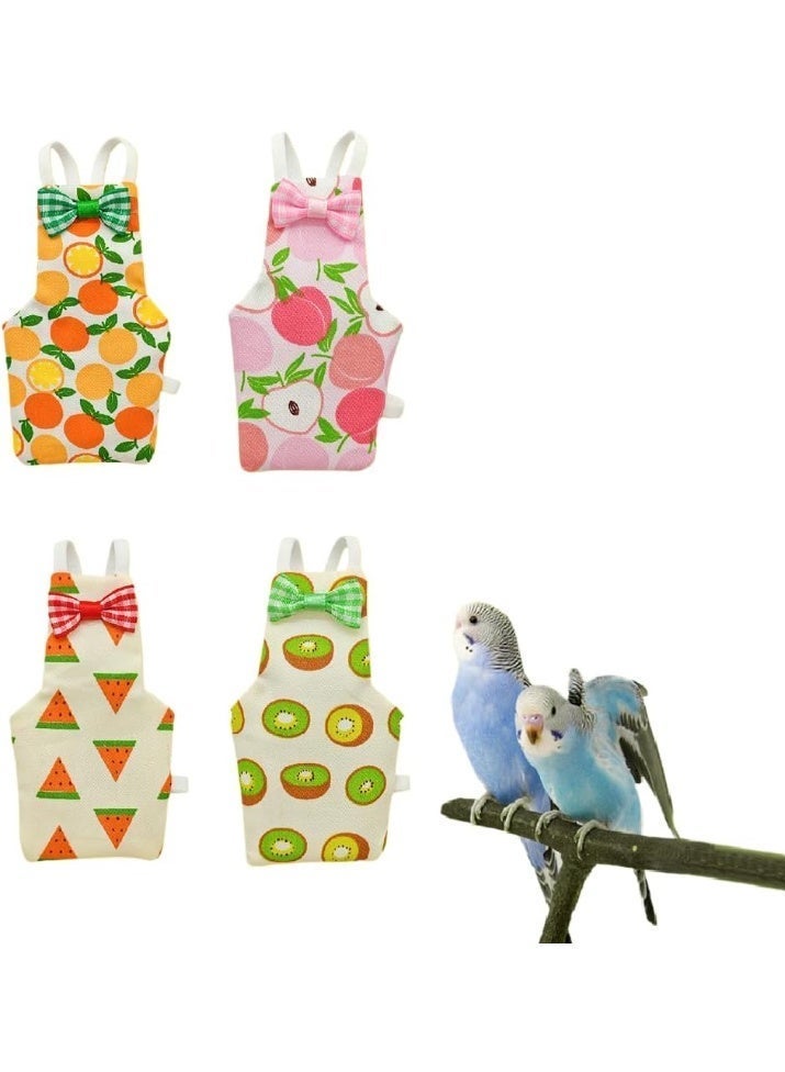 MJZ 4 Pieces Bird Diapers, Washable Reusable Parrots Nappy with Waterproof Inner Layer Soft Small Pet Birds Flight Suit for Budgie Parakeet Cockatiel（M Size） - Image 1