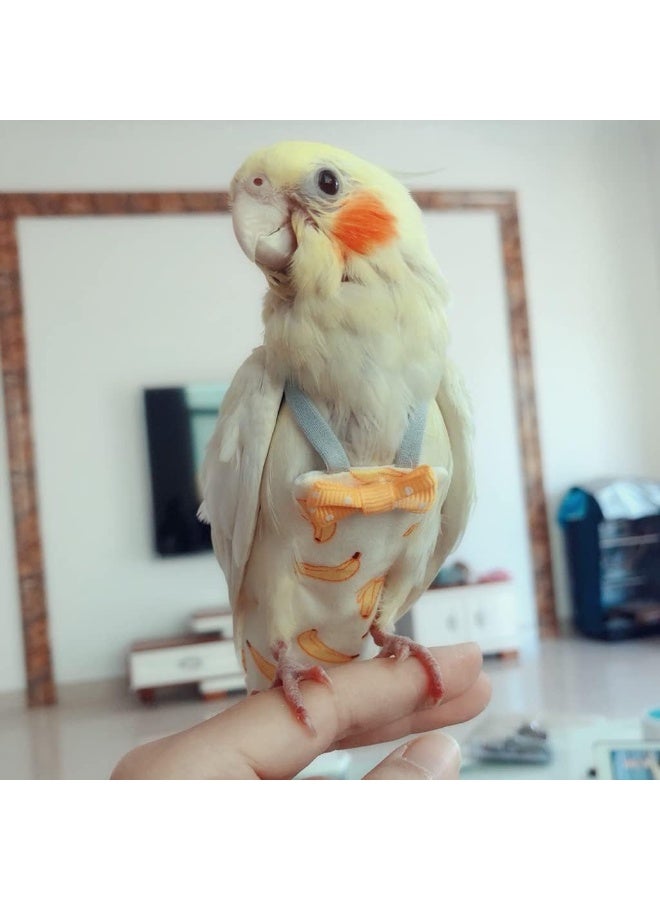 MJZ 4 Pieces Bird Diapers, Washable Reusable Parrots Nappy with Waterproof Inner Layer Soft Small Pet Birds Flight Suit for Budgie Parakeet Cockatiel（M Size） - Image 4