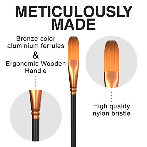 Benicci Professional Artist Paint Brush Set of 12 - Painting Brushes Kit for Kids, Adults Fabulous for Canvas, Watercolor & Fabric - for Beginners and Professionals - Great for Water, Oil or Acrylic Painting - Image 3