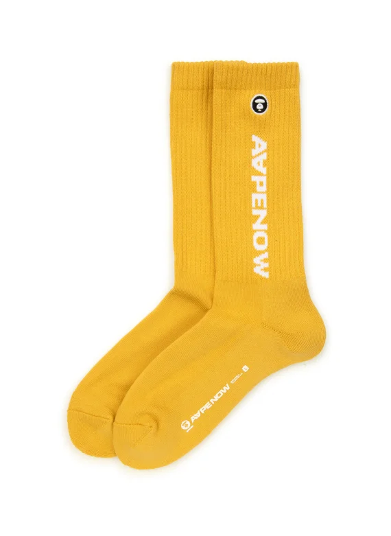 AAPE AAPENOW moonface logo crew socks