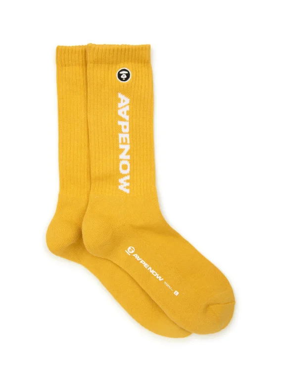 AAPE AAPENOW moonface logo crew socks