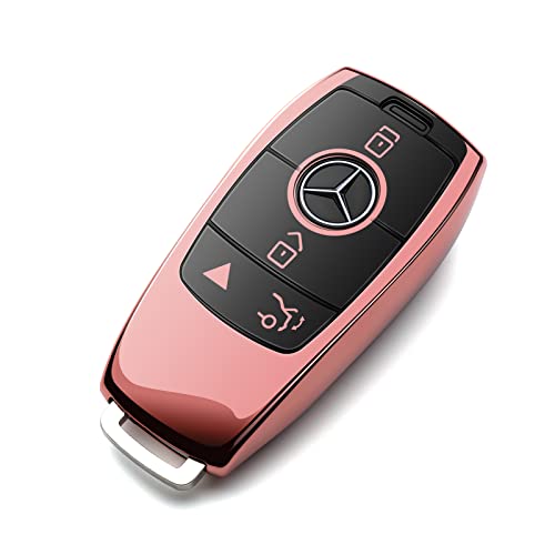 ZSPDACC Compatible with Mercedes Benz Key Fob Cover Pink car key chain case Protector Holder E300 E350 E400 E450 A220 CLA250 C300 GLA250 GLB250 GLC300 GLE350 GLE450 GLE580 G550 C43 E53 E63 Accessories - Image 1