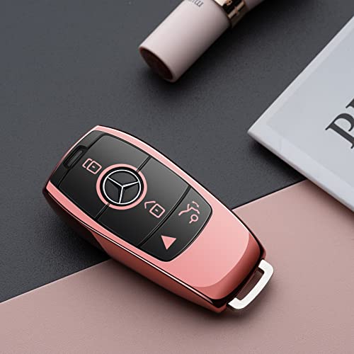 ZSPDACC Compatible with Mercedes Benz Key Fob Cover Pink car key chain case Protector Holder E300 E350 E400 E450 A220 CLA250 C300 GLA250 GLB250 GLC300 GLE350 GLE450 GLE580 G550 C43 E53 E63 Accessories - Image 5