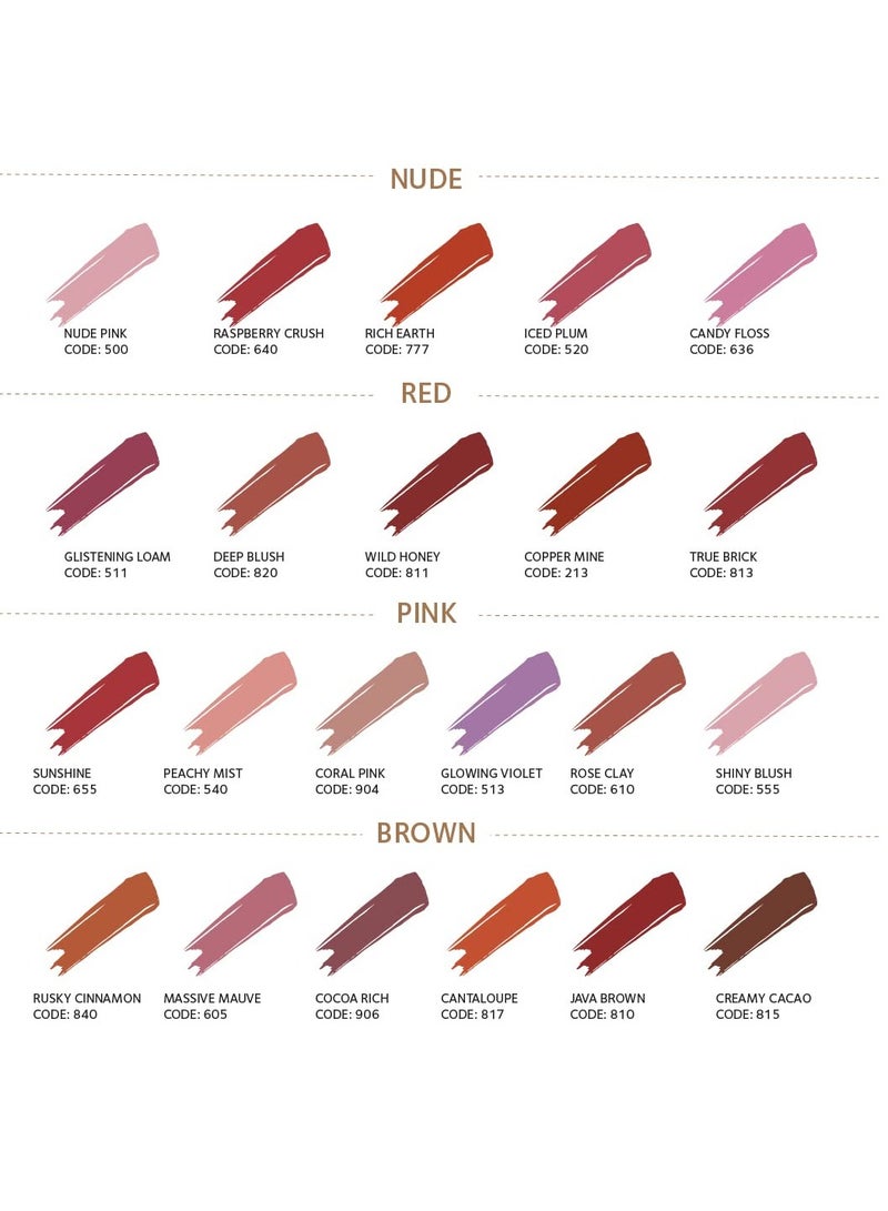 SoulTree Ayurvedic Lipstick Glistening Loam 511 4gm - Image 3