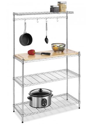 Whitmor Supreme Bakers Rack with Food Safe Removable Wood Cutting Board - Chrome - pzsku/Z8D8D515EFDFC6C5912EBZ/45/_/1728154937/282dba47-b8b4-4d37-9fc3-5eb5a946ba04