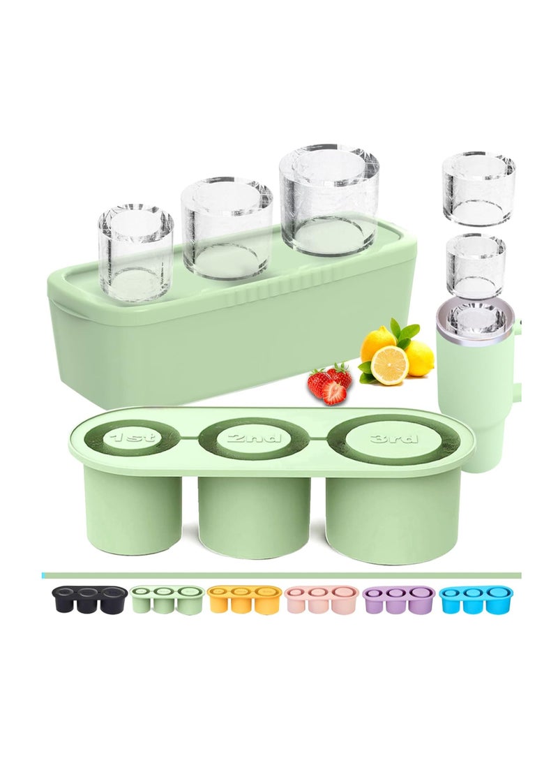 Generic - 1 Pack Glass Ice Tray for Stanley/Yeti/Simple Modern etc 40 oz Glass, Glass Silicone Ice Tray with Container and Lid (Green) - Image 1
