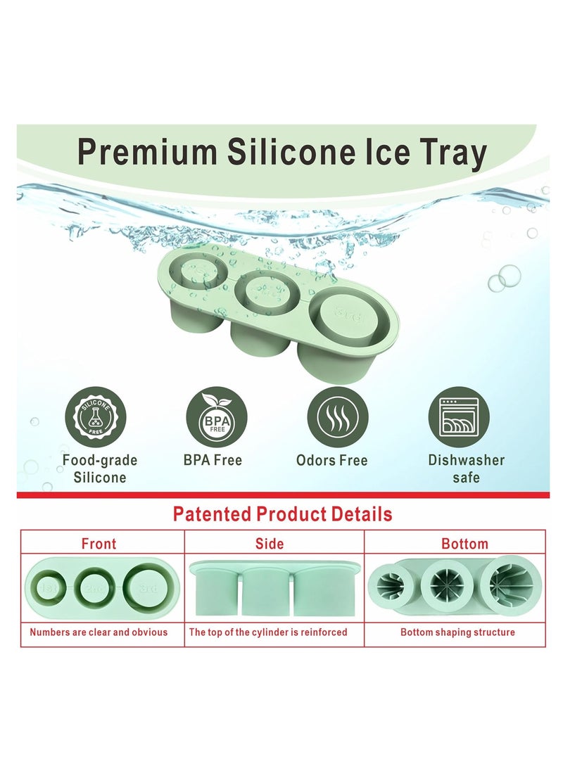 Generic - 1 Pack Glass Ice Tray for Stanley/Yeti/Simple Modern etc 40 oz Glass, Glass Silicone Ice Tray with Container and Lid (Green) - Image 1