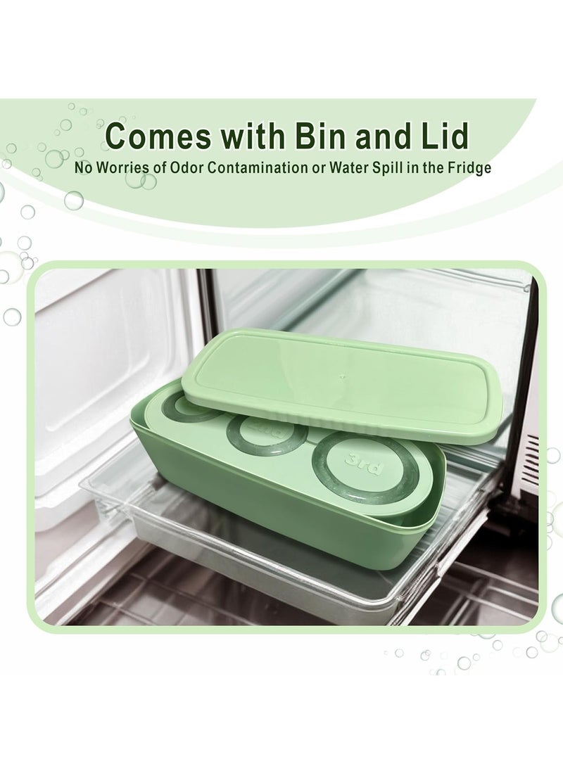 Generic - 1 Pack Glass Ice Tray for Stanley/Yeti/Simple Modern etc 40 oz Glass, Glass Silicone Ice Tray with Container and Lid (Green) - Image 1