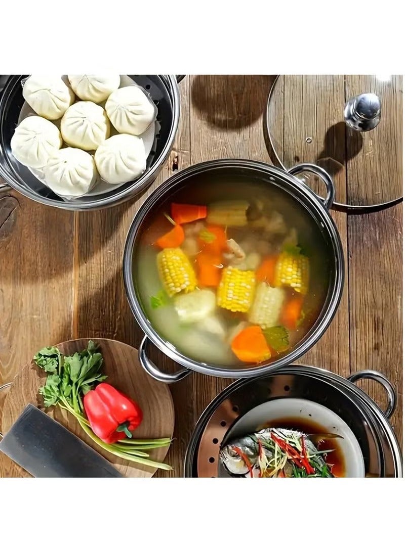 Arabest Steamer for Cooking, 18/8 Stainless Steel Steamer Pot, Food Steamer 11 inch Steam Pots with Lid for Cooking Vegetables, Seafood, Soups, Stews and Pasta (1-tier) - Image 3