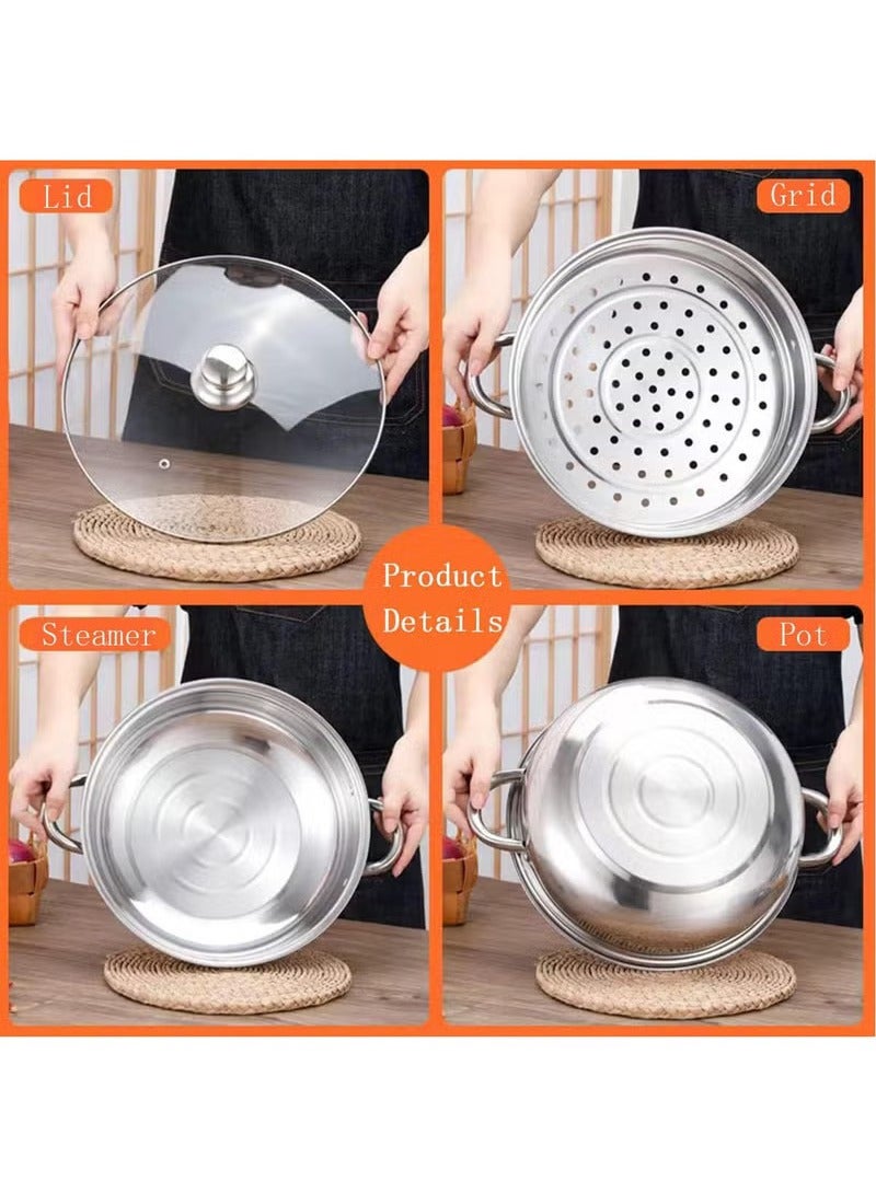 Arabest Steamer for Cooking, 18/8 Stainless Steel Steamer Pot, Food Steamer 11 inch Steam Pots with Lid for Cooking Vegetables, Seafood, Soups, Stews and Pasta (1-tier) - Image 5