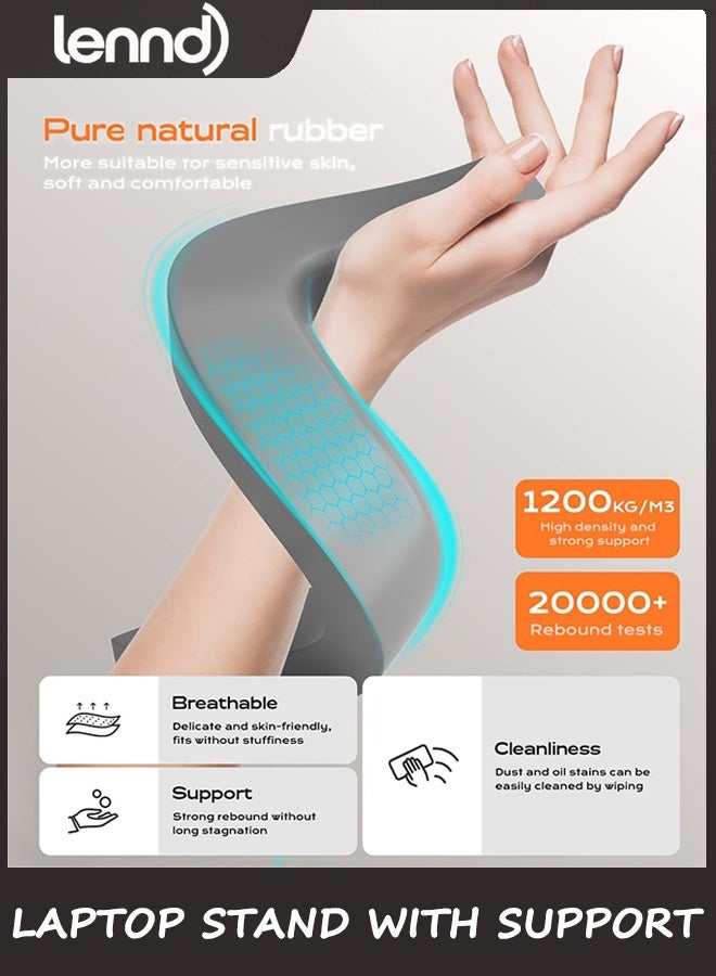 LENND Laptop Stand for Desk, Metal Laptop Stand with Wrist Support, Ergonomic Detachable Laptop Riser, Aluminum Protable, Computer Stand for MacBook Air Pro, HP, Dell, XPS, HP  Laptops - Image 3