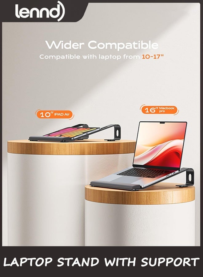 LENND Laptop Stand for Desk, Metal Laptop Stand with Wrist Support, Ergonomic Detachable Laptop Riser, Aluminum Protable, Computer Stand for MacBook Air Pro, HP, Dell, XPS, HP  Laptops - Image 5