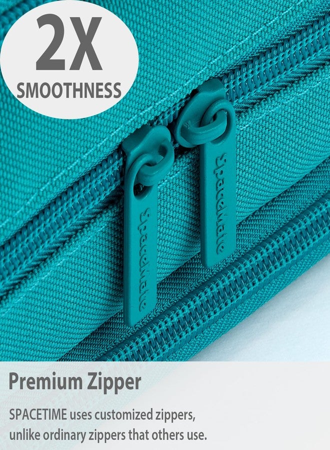 SPACEMATE Pencil Case Pouch Box Bag School Supplies Girls Boys Kids, Cute Preppy Stuff Big Capacity Aesthetic Pen Organizer, Back to College Stationary, Teal, Extra Large Style, 2300ml - Image 4