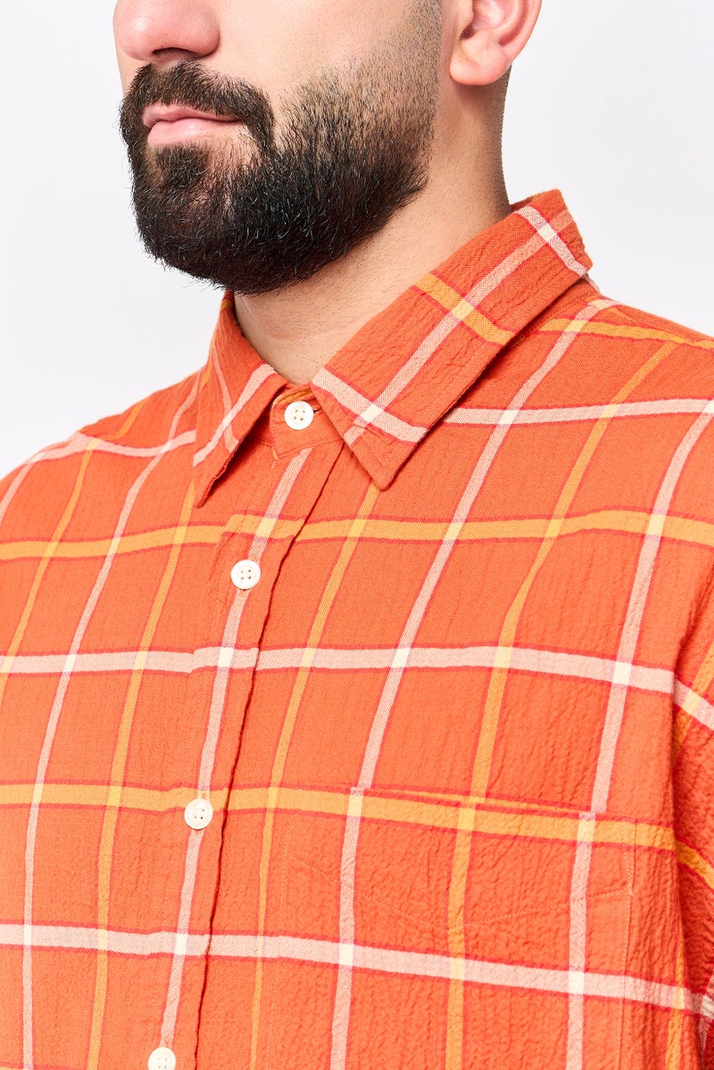 GANT Men Oversized Fit Checkered Long Sleeve Casual Shirt, Multicolor - Image 3