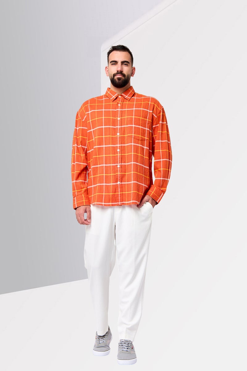 GANT Men Oversized Fit Checkered Long Sleeve Casual Shirt, Multicolor - Image 2