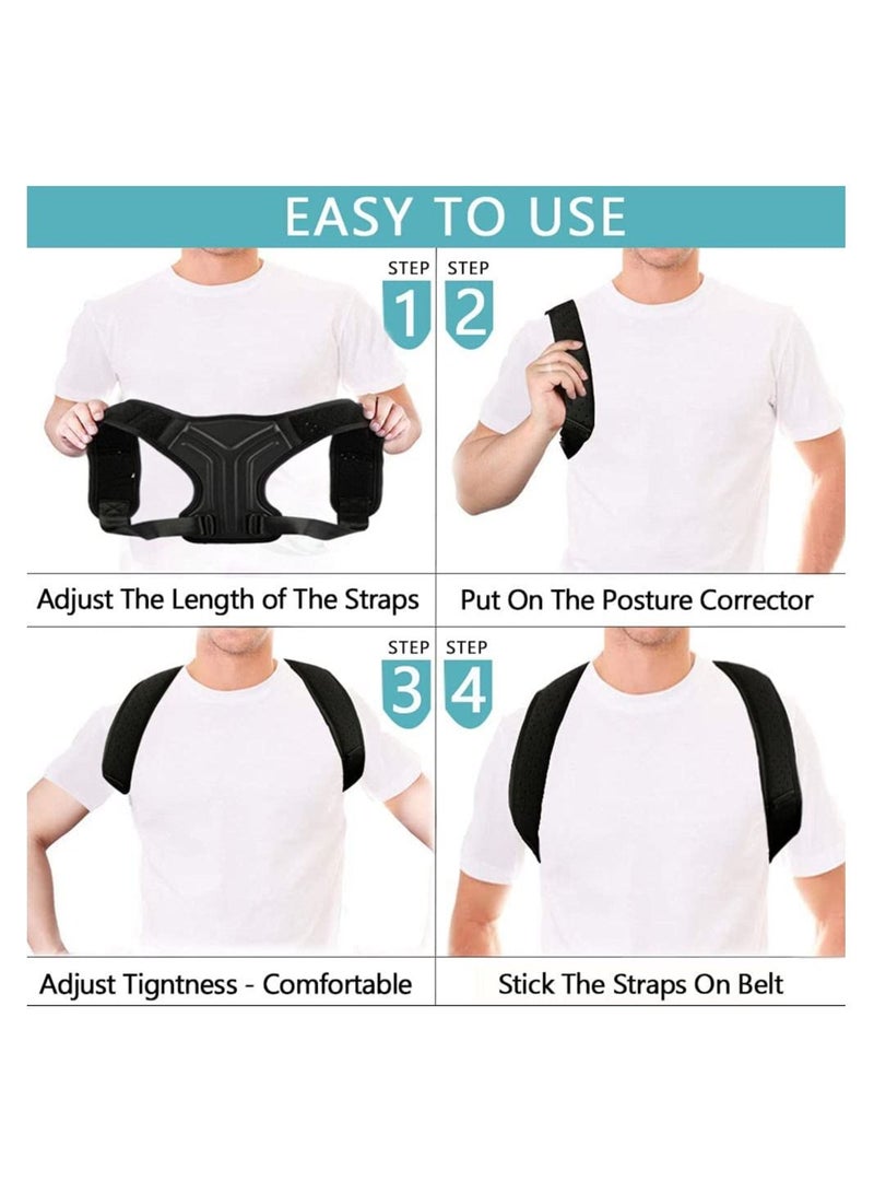 Posture Corrector, with Adjustable Back Brace Belt, Posture Corrector For Men and Women, Shoulder, Neck and Clavicle Support, Pain Relief - Image 4