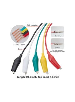 The Bros Test Lead Set & Alligator Clips 10 Pieces and 5 Colors,RED,YELLOW,GREEN,WHITE,BLACK,20.5 inches (1 PACK),WG-026  - Image 5