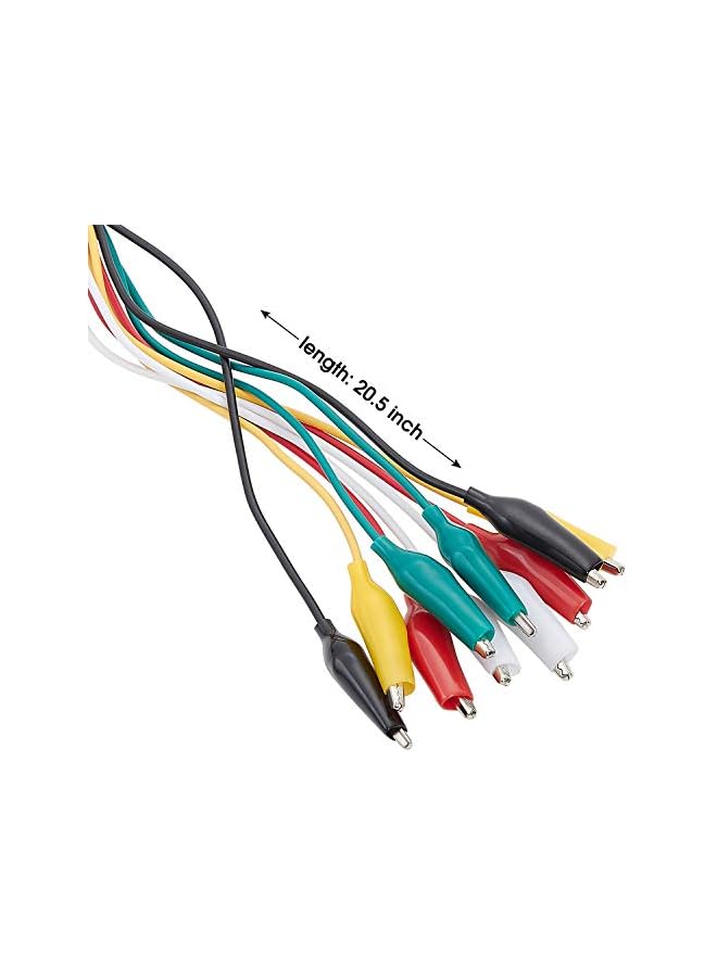 The Bros مجموعة أسلاك اختبار ومشابك تمساح 10 قطع و5 ألوان، أحمر، أصفر، أخضر، أبيض، أسود، 20.5 بوصة (عبوة واحدة)، WG-026 - Image 3