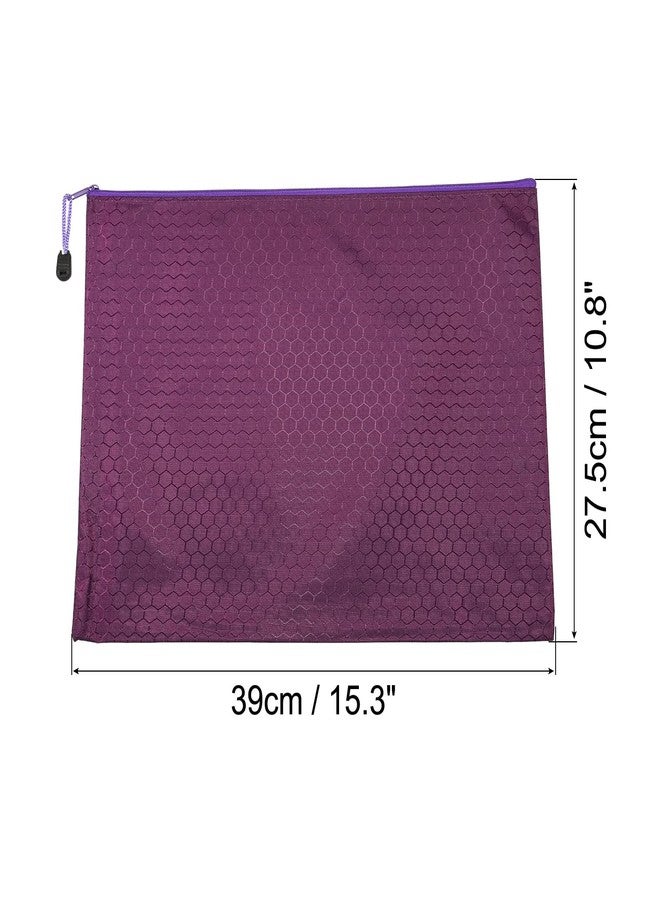 PATIKIL Waterproof Zipper File Bags 2 Pack B4 Document Storage Folders Bills Pencil Pouch for Office Travel, Purple - Image 3