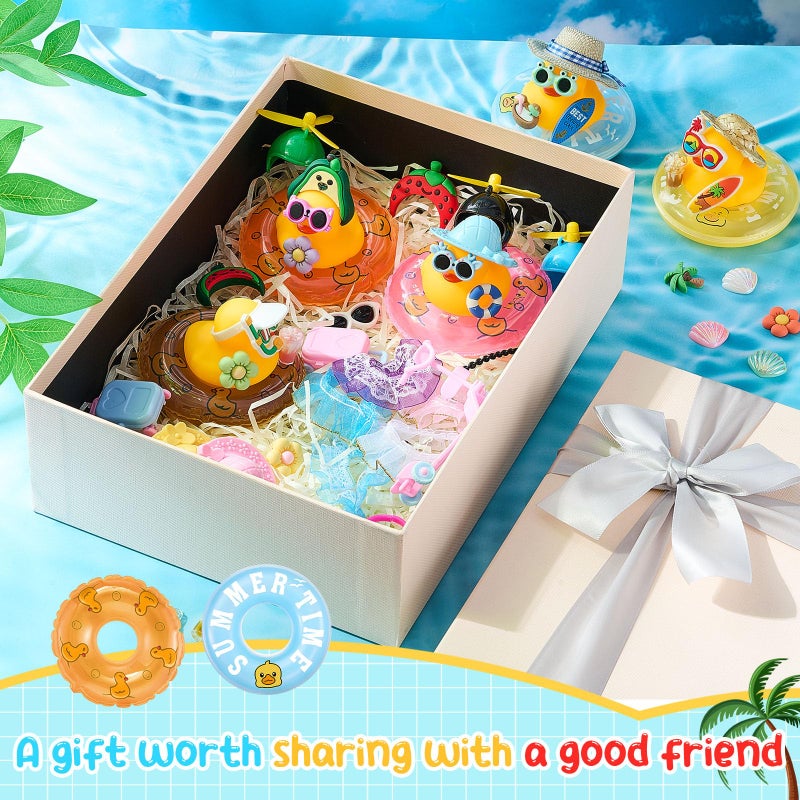 Poen Rubber Duck Accessories Decorations For Cowgirl Hats Glasses Earphones So On Necklaces Swimming Ring Crowns Bibs Diy Accessories Gifts For Christmas Rubber Duck(100 Pcs Summer Style) - Image 4