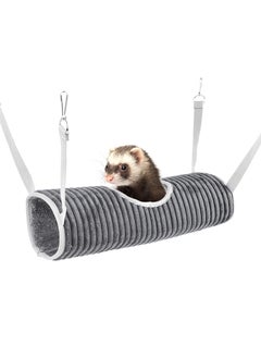 SYOSI SYOSI Small Animal Hanging Tunnel, Hamster Hanging Tunnel Warm Soft Hanging Bed Small Animal Hanging Hideout Tunnel Suit for Hamster Chinchilla Ferret Squirrel (Grey)  - Image 1