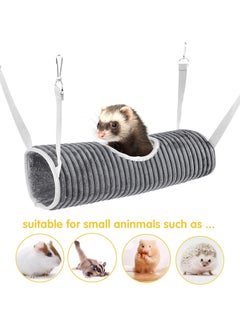 SYOSI SYOSI Small Animal Hanging Tunnel, Hamster Hanging Tunnel Warm Soft Hanging Bed Small Animal Hanging Hideout Tunnel Suit for Hamster Chinchilla Ferret Squirrel (Grey)  - Image 4