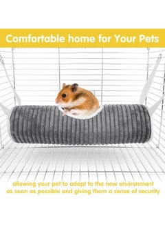 SYOSI SYOSI Small Animal Hanging Tunnel, Hamster Hanging Tunnel Warm Soft Hanging Bed Small Animal Hanging Hideout Tunnel Suit for Hamster Chinchilla Ferret Squirrel (Grey)  - Image 5