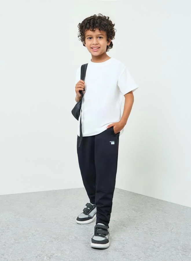 ستايلي Boys Ribbed Cuff Hem Joggers with Side Pocket