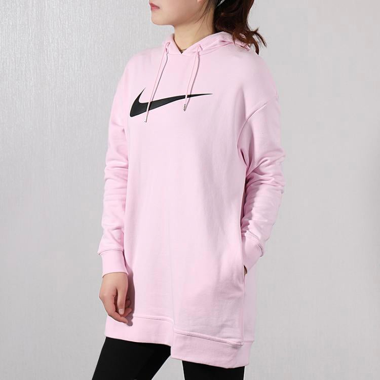 Nike (WMNS) Nike Sportswear Swoosh Hoodie 'Pink Black' - Image 4