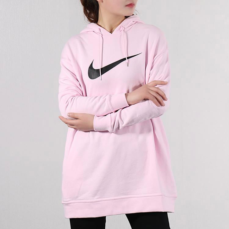 Nike (WMNS) Nike Sportswear Swoosh Hoodie 'Pink Black' - Image 2