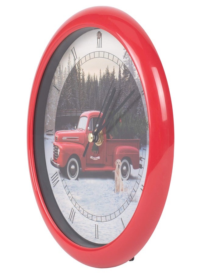 Mark Feldstein & Associates Red Ford Truck Christmas Carol Clock Plays 12 Traditional Carols - Image 3
