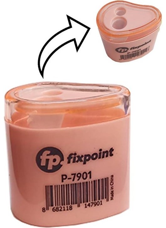 Fixpoint Pencil Sharpener Double Eyed Drop Pastel Color 1 Piece Pencil Sharpener with Chamber Pastel Colors Standard Pencil Sharpener Jumbo Pencil Sharpener 