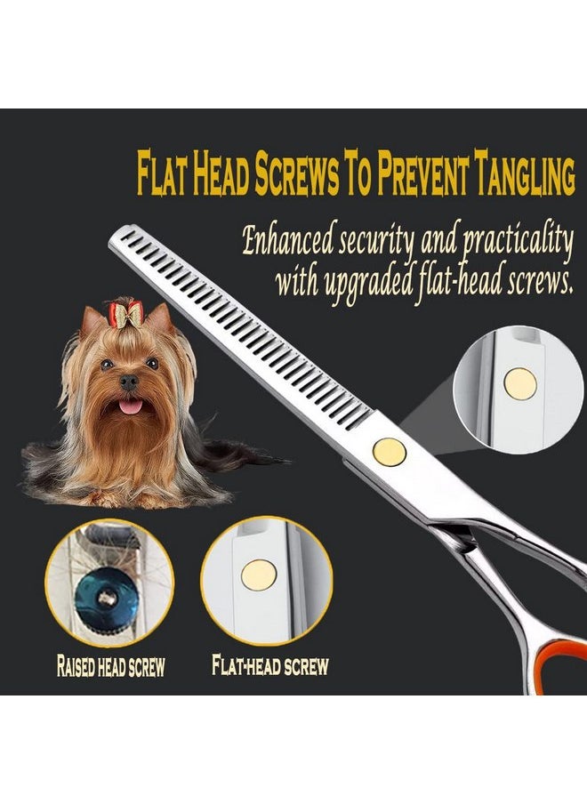AIRY AIRY 7.5" Professional Thinning Shears Dog Grooming Blending Scissor, 20%-30% Thinning Rate Pet Grooming Thinner Blender Shears Set Includes No Traces Scissors & Steel Comb Right and Left Handers  - Image 3