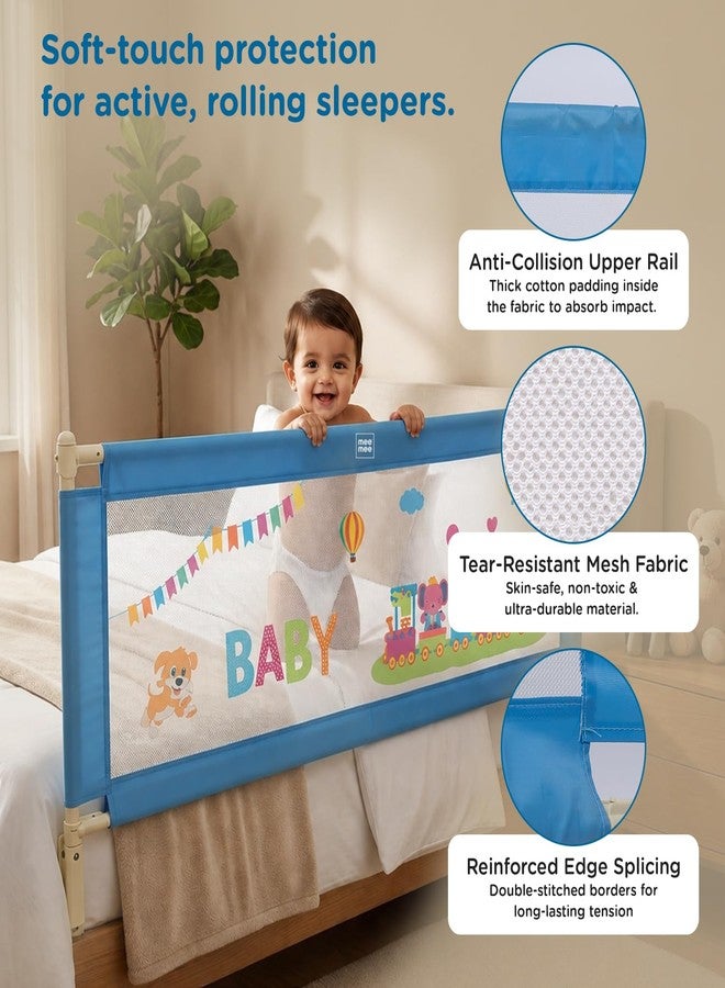 Mee Mee Bed Rail Guard 6 ft (180 × 72 cm) | Adjustable Safety Rail for Babies & Toddlers | Portable Single-Side Guard with Elephant Print (1, Blue) - Image 5