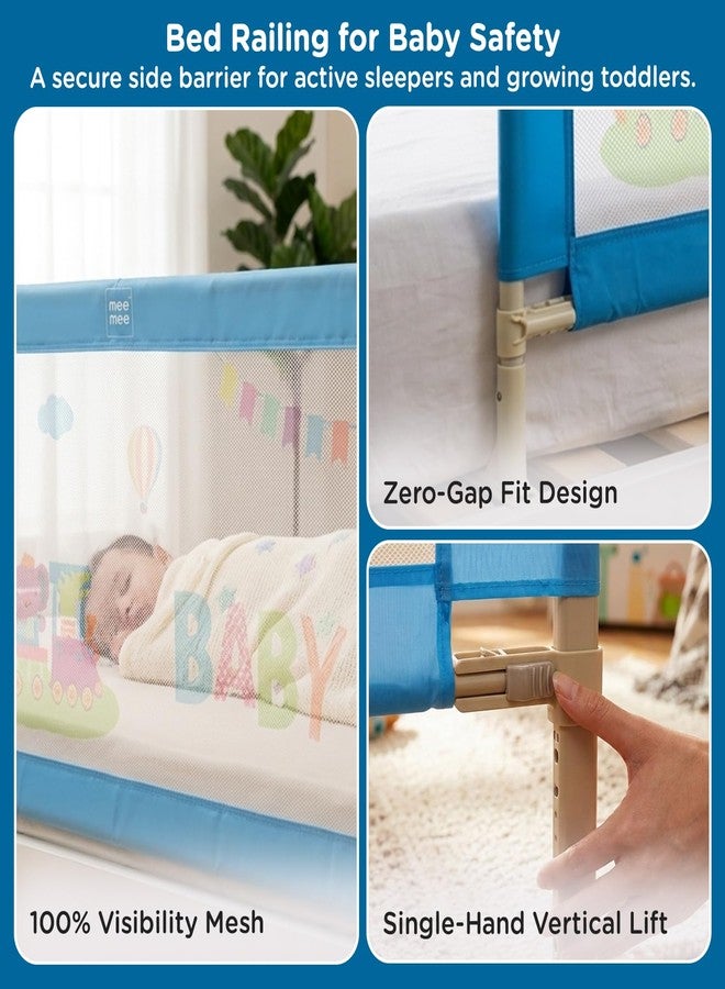 Mee Mee Bed Rail Guard 6 ft (180 × 72 cm) | Adjustable Safety Rail for Babies & Toddlers | Portable Single-Side Guard with Elephant Print (1, Blue) - Image 3