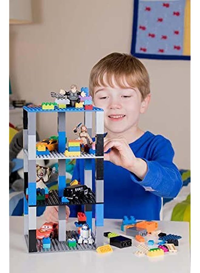 KASTWAVE Baseplates Compatible With All Major Brick Brands Stackable Building Bases For Kids And Adults Pack Of 4 (Green Red Blue Yellow) - Image 5