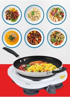 Oscar Oscar Single Hot Plate OHP10W– 1500W Portable Electric Burner, Stainless Steel, Durable Cast Iron Heating Plate, Works with All Cookware, Adjustable Temperature Control, Overheat Protection, Fast Heating, Non-Slip Feet, 220-240V  - Image 4