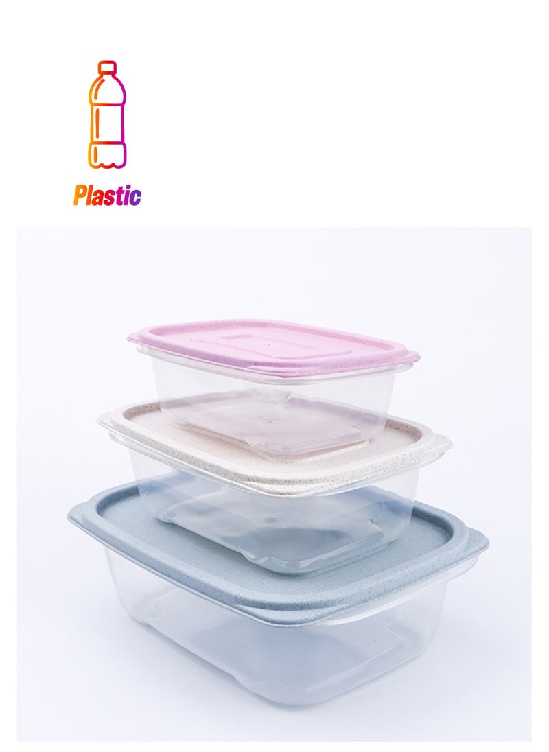 Kitchenmark 3-Piece Rectangular Biodegradable Plastic Multicolor Multisize Container Combo Set  - Image 1