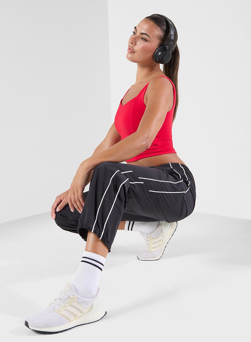 فورورد بنطلون بخصر مطاطي مخطط جانبي منسوج - Image 1