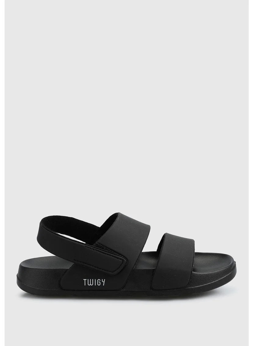 Twigy Black Women's Beach Slippers