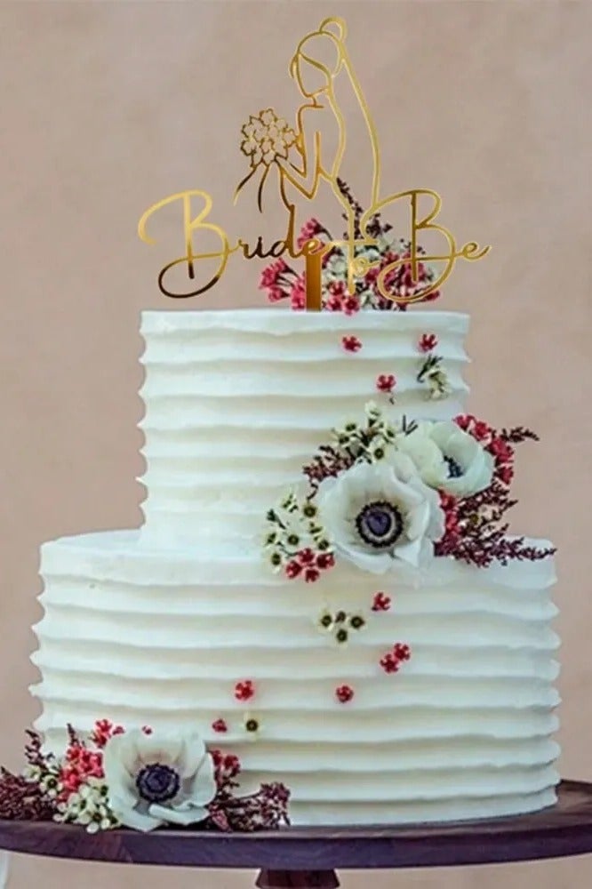 Party Decorations, Gold Cake Topper For The Bride, One Piece - Image 3