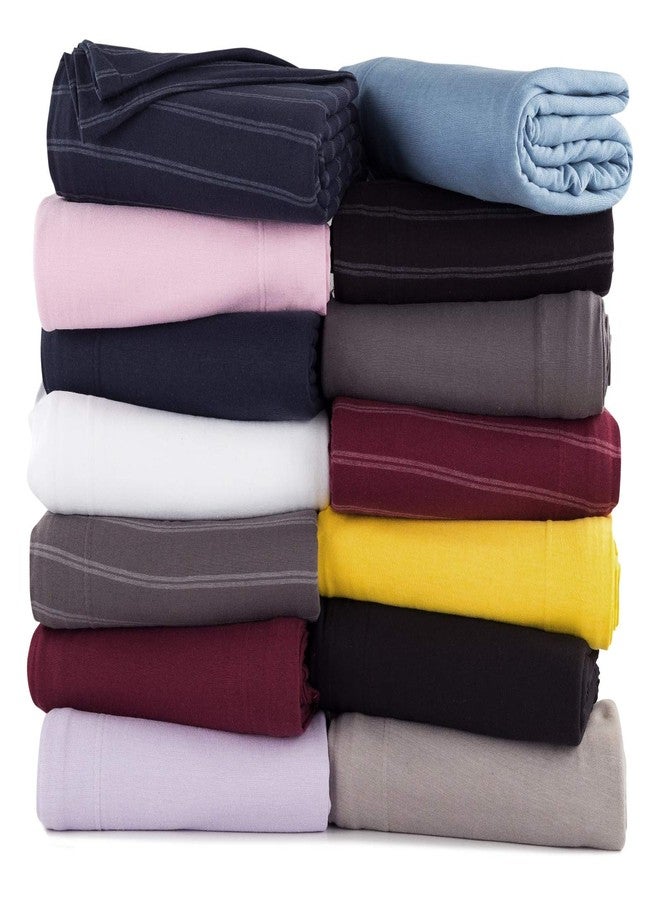 ديلانا ملاءة سرير من قماش جيرسي محبوك من ديلانا، ناعمة ومسامية، مصنوعة من نسيج تي شيرت، ملاءة سفلية فقط (مخطط أحمر، مفرد) - Image 5