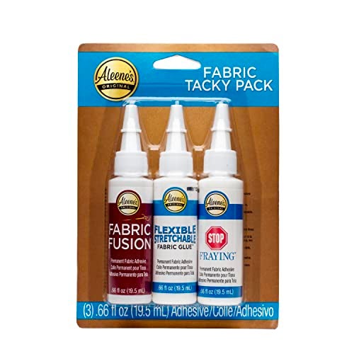 Aleene's Fabric Glue Variety 3-Pack for Clothing and Material, Permanent and Washable Glues, Fabric Fusion, Flexible Stretchable, and Stop Fraying, 3 .66 fl oz Bottles - Image 1