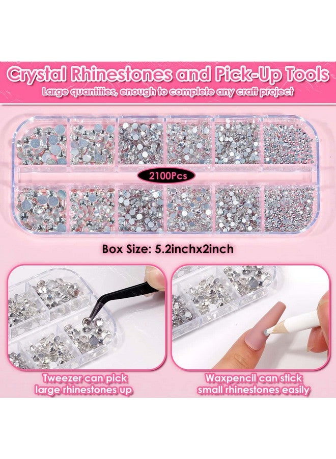 Audab B7000 Jewelry Adhesive Glue With Rhinestones For Crafts 2100Pcs Flat Back Gems Crystal Rhinestones With Tweezer Dotting Tools Clear Glue For Diy Clothes Fabric Shoes Jewelry Making Nail Art - Image 5