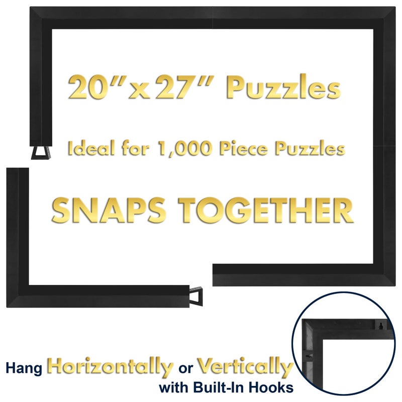 Funwares 20x27 Puzzle Frame â€“ No Glass or Plastic Cover â€“ Easy Click Assembly, Lightweight & Glare-Free Display for 1000 Piece Puzzles â€“ Hang Vertical or Horizontal, Includes Puzzle Sheets! - Image 4